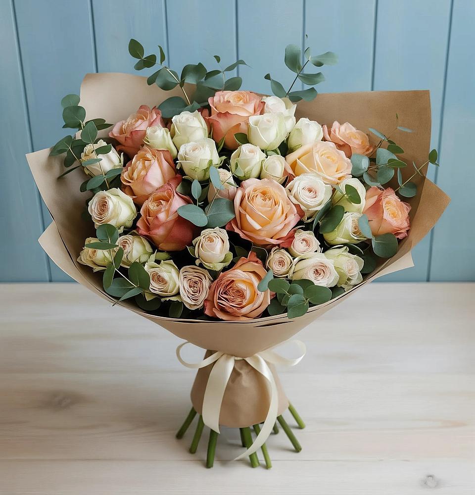 Букет цветов из: Альстромерии и Розы в Пскове