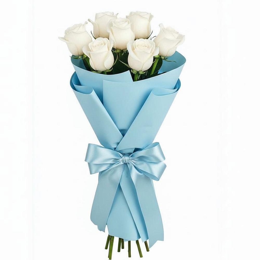 Букет 7 белых роз Проуд в Пскове