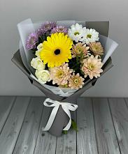 Букет цветов из:  Розы, Герберы и Хризантемы #REPLACE_PRED# Пскове