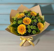 Букет цветов из:  Герберы и Хризантемы в Пскове