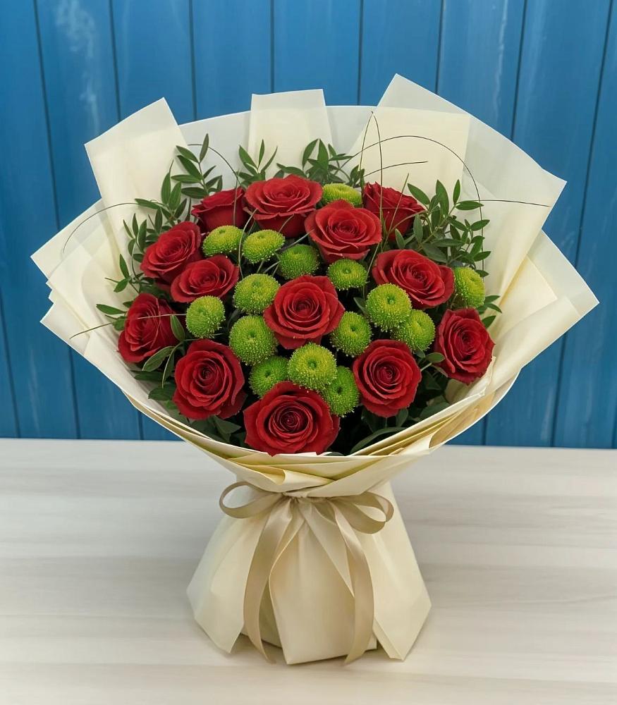 Букет цветов из: Розы и Хризантемы в Пскове